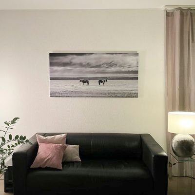 Kundenbeispiel-2-Zwei-Pferde-140x70cm-Zuhause
